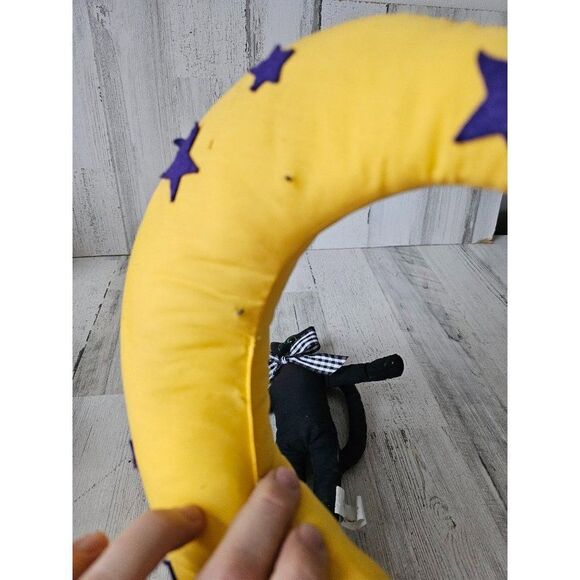 Overly raker Moon cat hanging vintage plush Halloween decor country folk - Picture 8 of 11